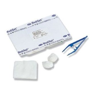 MEDISET - Набор для обработки ран; 1шт. Состоит из пинцета, 8 салфеток, 2 кругл. тампонов , 4789102
