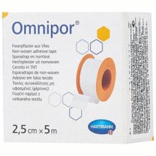 OMNIPOR - фиксир.пластырь из нетканого материала, белый, 2,5см*5м,900543 /12/240