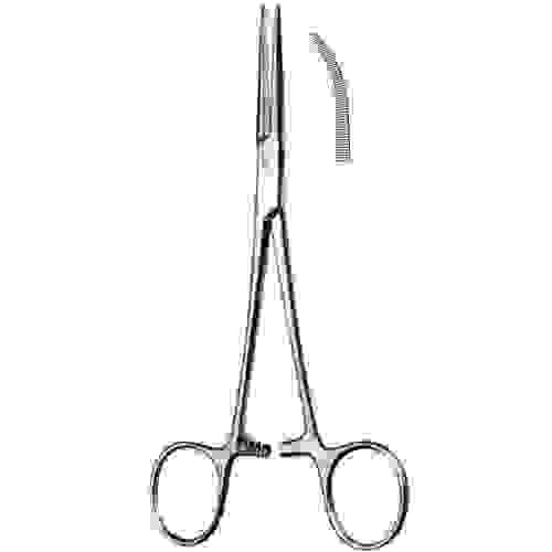 Зажим к/о зубчатый изогнутый №1 160 мм J-17-052 /Surgicon