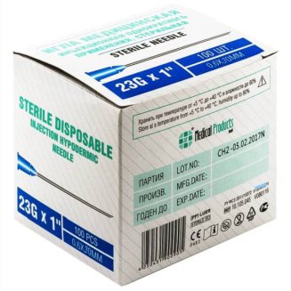 Игла инъекционная о/р ст. 23G 0.6х25мм 1 &quot; /SF Medical/100