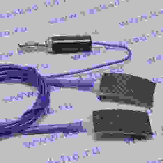 Кабель ПВХ синий, для подсоед. к аппарату - штекер "банан"Ø4мм; к электродам-2 углетканевых флажка