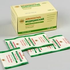 Лейкопластырь бактерицидный 3,8x3.8см LEIKO /Китай, Changzhou Nanfang Medical Appliance Factory/100