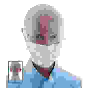 Маска 3-х слойная на завязках с пластиковым экраном н/ст./50/1000