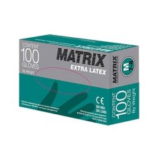 Перчатки смотровые латексные неопудрен. н/ст текстур. Matrix Extra Latex (1кр.хлорин)(100шт/50пар)XL