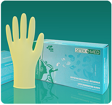 Перчатки смотровые латексные неопудрен. н/ст текстур. SitekMed (дентальные, дв.хлоринации), L