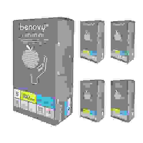 Перчатки смотровые нитриловые неопудр. н/ст текстур. Benovy, голубые, S /(200шт/100пар)