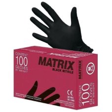 Перчатки смотровые нитриловые неопудр. н/ст текстур. MATRIX Black Nitrile черные (100шт/50пар) S