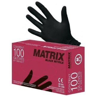 Перчатки смотровые нитриловые неопудр. н/ст текстур. MATRIX Black Nitrile черные (100шт/50пар) S