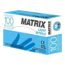Перчатки смотровые нитриловые неопудр. н/ст текстур. MATRIX Light Nitrile голубые(100шт/50 пар) S