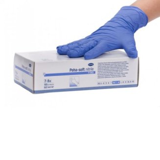 Перчатки смотровые нитриловые неопудр. н/ст текстур. Peha-soft nitrile fino, M /150шт(75пар)