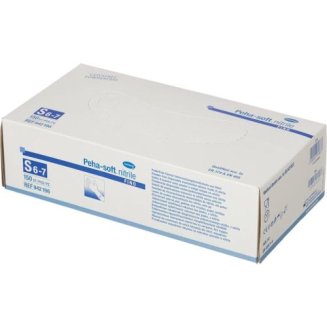 Перчатки смотровые нитриловые неопудр. н/ст текстур. Peha-soft nitrile fino, S/150шт(75пар), 942196