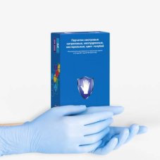 Перчатки смотровые нитриловые неопудр. н/ст текстур. Safe&Care.Голубые, XL/50