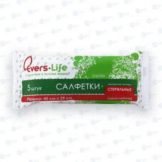 Салфетки 45x29 см стерильные №5 пл.28 г/м.кв. EVERS Lfe