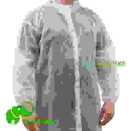 Халат посетителя на липучке "Стандарт" в инд.уп. (белый, рукав резинка), р-р XL, длина 110