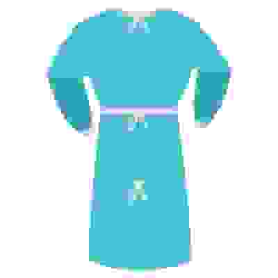 Халат хирургический н/ст 110 см, пл.20, рукав на резинке, р.52-54, спанбонд, голубой (КХ Гекса)/50