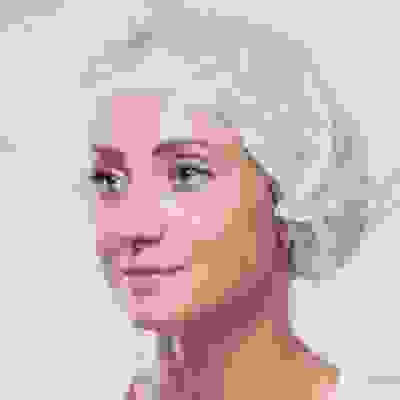 Шапочка гофрированная "Шарлотта" (цвет - белый)/КЛЕВЕР-ПРО/100/