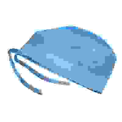 Шапочка-колпак докторская нетканая h-18см, 42г/м2, на завязках, голубой, уп.25шт/Гекса