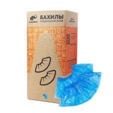 Бахилы п/э 3,0 гр медицинские о/р из ПНД - арт.ПНД-10/2р-С синие №750пар Евроблок/4500