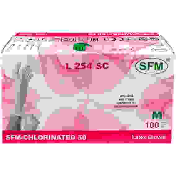Перчатки смотровые латексные неопудрен. н/ст текстур. SFM (1-кр хлор.), M(7-8)/500/50